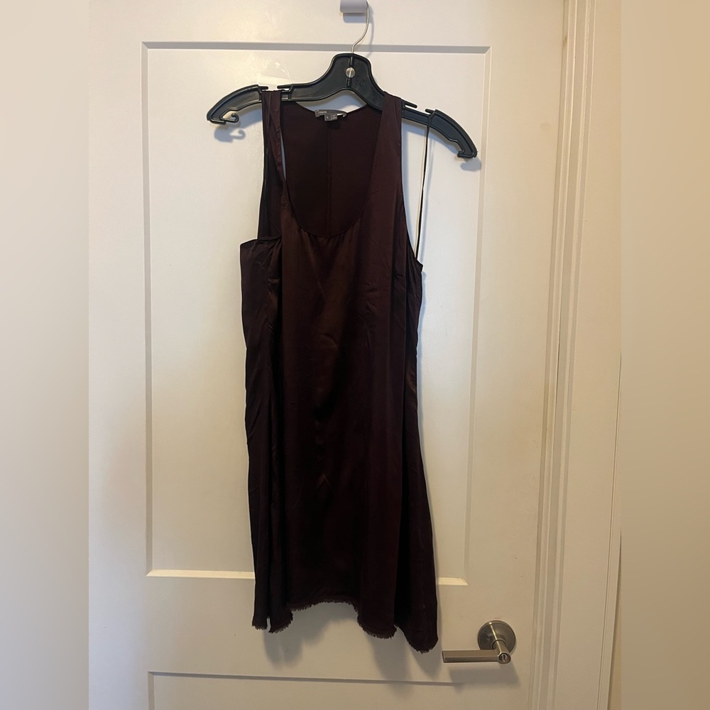 Vince 100% silk mini slip dress brown - Picture 1 of 11
